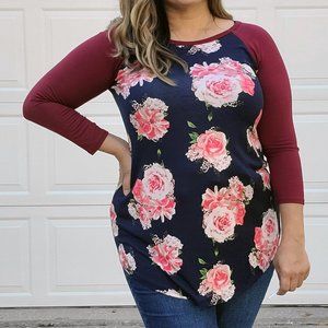 Floral Raglan Style Top